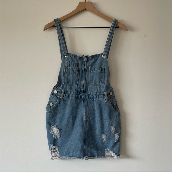 The Impeccable Pig denim jumper dress. Small - Picture 1 of 10